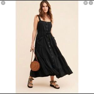 Free People | Black Catch the Breeze Midi dress